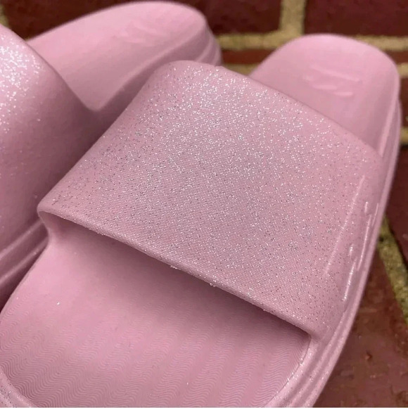 Billabong Pink Glitter Slides Sandals Size 1 - Picture 4 of 5
